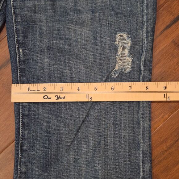 7 For All Mankind Dojo Jean Wide Leg Women's Size 26 Distressed Grunge 7FAM - Picture 10 of 11